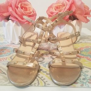 Karl Lagerfeld Gold Metallic Honoré Sandals